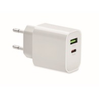 Chargeur 18W 2 ports, prise UE