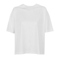Tee-shirt personnalisable blanc femme 100% coton bio boxy