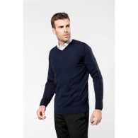 Pull personnalisable Mérinos col V homme