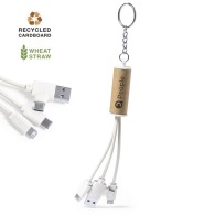 Câble du Chargeur personnalisable en carton reçyclé et canne de blé