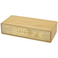 Chargeur à induction en bambou avec horloge personnalisée