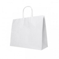 Grand sac en papier kraft personnalisé blanc 40 x 34 x 11 cm