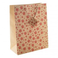 Grand sac en papier kraft cadeau de Noël