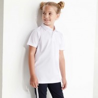 Polo technique personnalisé en manches courtes, col tricot avec patte de boutonnage 3 boutons MONZHA (Tailles enfants)
