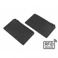 Porte-cartes zippé anti-RFiD en cuir Sandringham