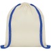 Sac à dos en coton avec cordon de serrage de 100 g/m² et cordons colorés, Gym bag publicitaire