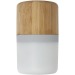 Haut-parleur Bluetooth® en bambou avec lumière, Enceinte en bois ou bambou publicitaire