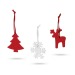 Set de 3 décorations de Noël 3 modèles différents cadeau d’entreprise