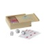 5 dés et un jeu de cartes (54) dans une boite en bois cadeau d’entreprise