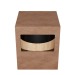 Mug céramique avec sa base en bois aimantée Import, Mug noir publicitaire