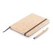 Carnet de notes en liège avec stylo en bambou cadeau d’entreprise