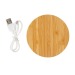 Chargeur sans fil 5W rond en bambou FSC®, Chargeur sans fil à induction publicitaire
