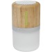 Haut-parleur Bluetooth® en bambou avec lumière, Enceinte en bois ou bambou publicitaire