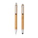 Set stylo en bambou, Parure avec porte-mines publicitaire