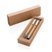 Set stylo en bambou, Parure avec porte-mines publicitaire