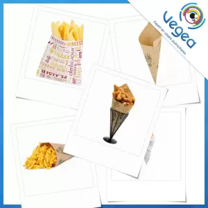 Cornet et sachet de frites publicitaire | cornet et sachet de frites personnalisé avec logo