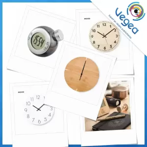 Horloge écoresponsable ou en bois, personnalisée avec votre logo