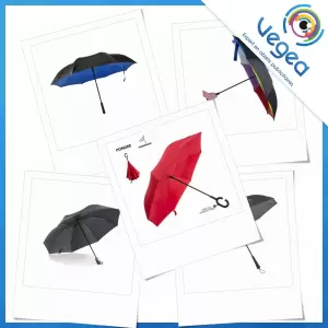 Parapluie publicitaire réversible personnalisé avec votre logo | Goodies Vegea