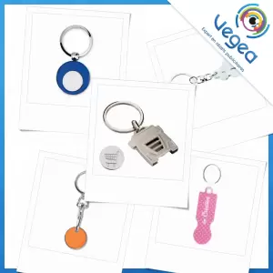 Porte-clés jeton de caddie publicitaire, personnalisé avec votre logo