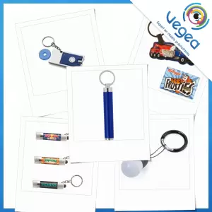 Porte-clés lumineux publicitaire avec lampe, personnalisé avec votre logo | Goodies Vegea